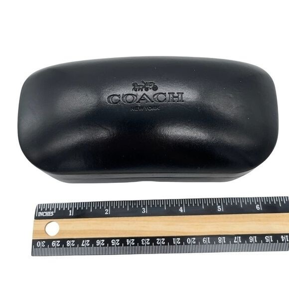 COACH Black Oversized Hard Clam Case for Your SUNglasses or EYEglasses - Picture 7 of 11